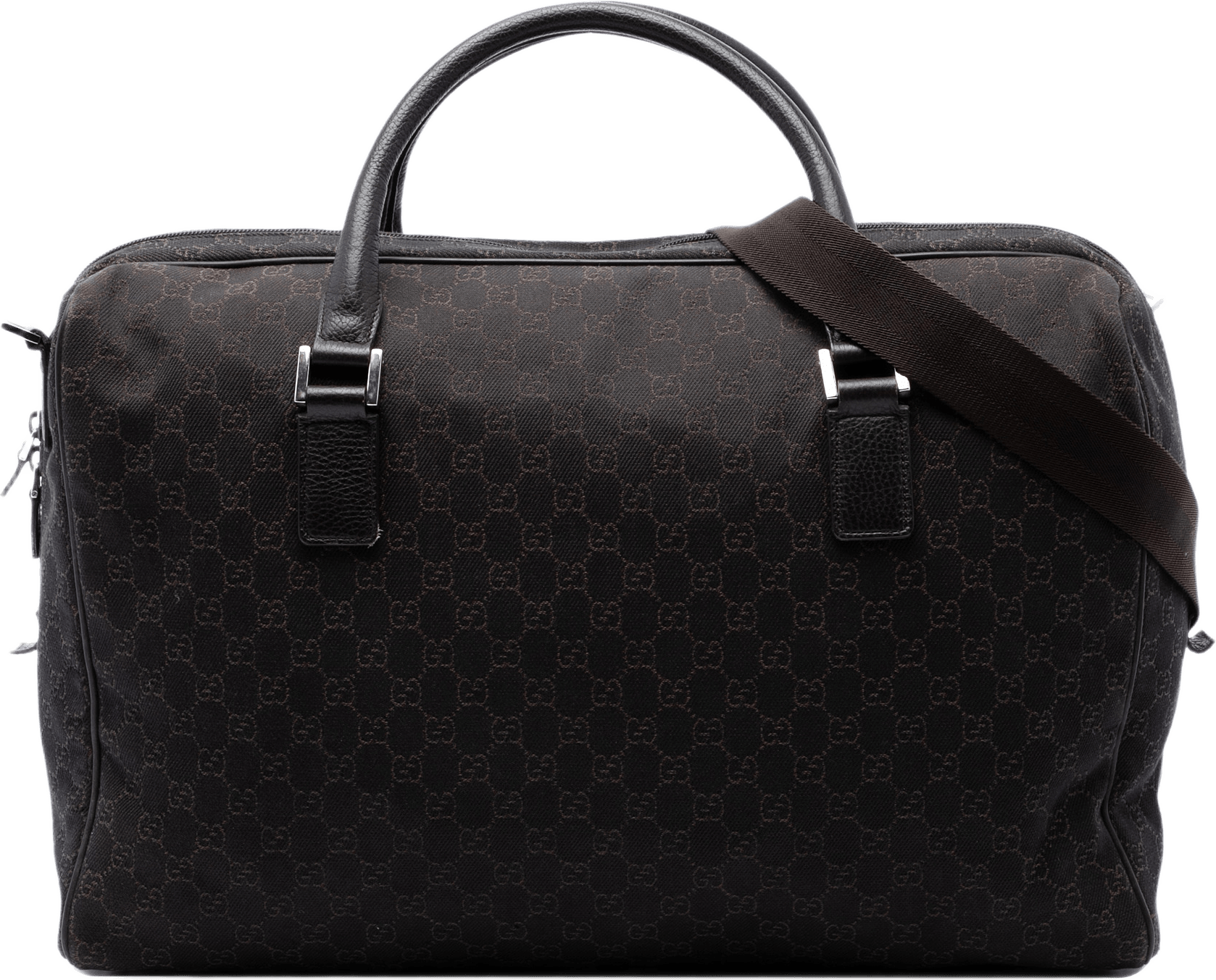 Gucci Gg Denim Travel Bag, från Luxclusif, i färgen brun.