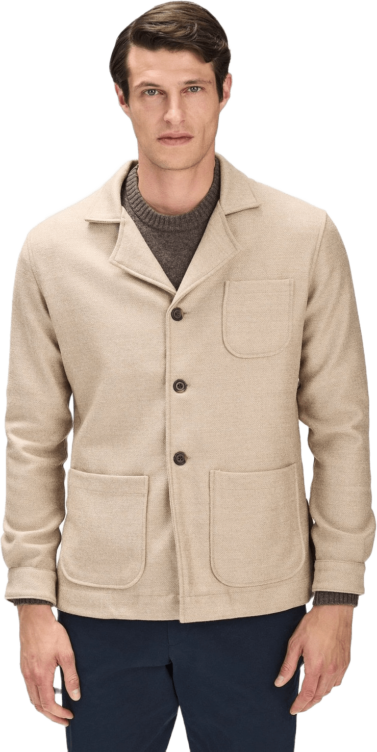 Wool Blend Jacket Basil, från John Henric, i färgen beige.