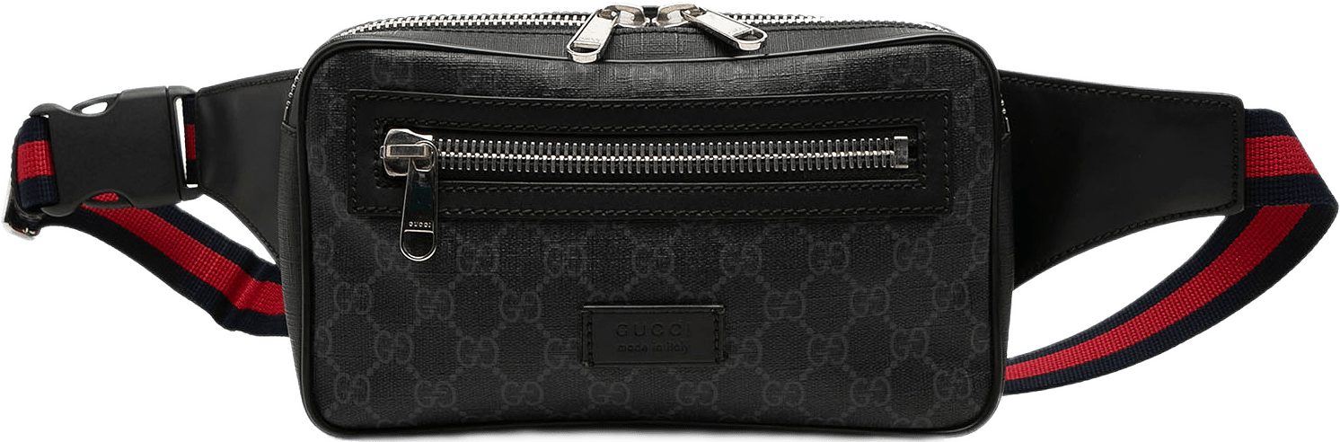 Gucci Gg Supreme Web Belt Bag, från Luxclusif, i färgen svart.