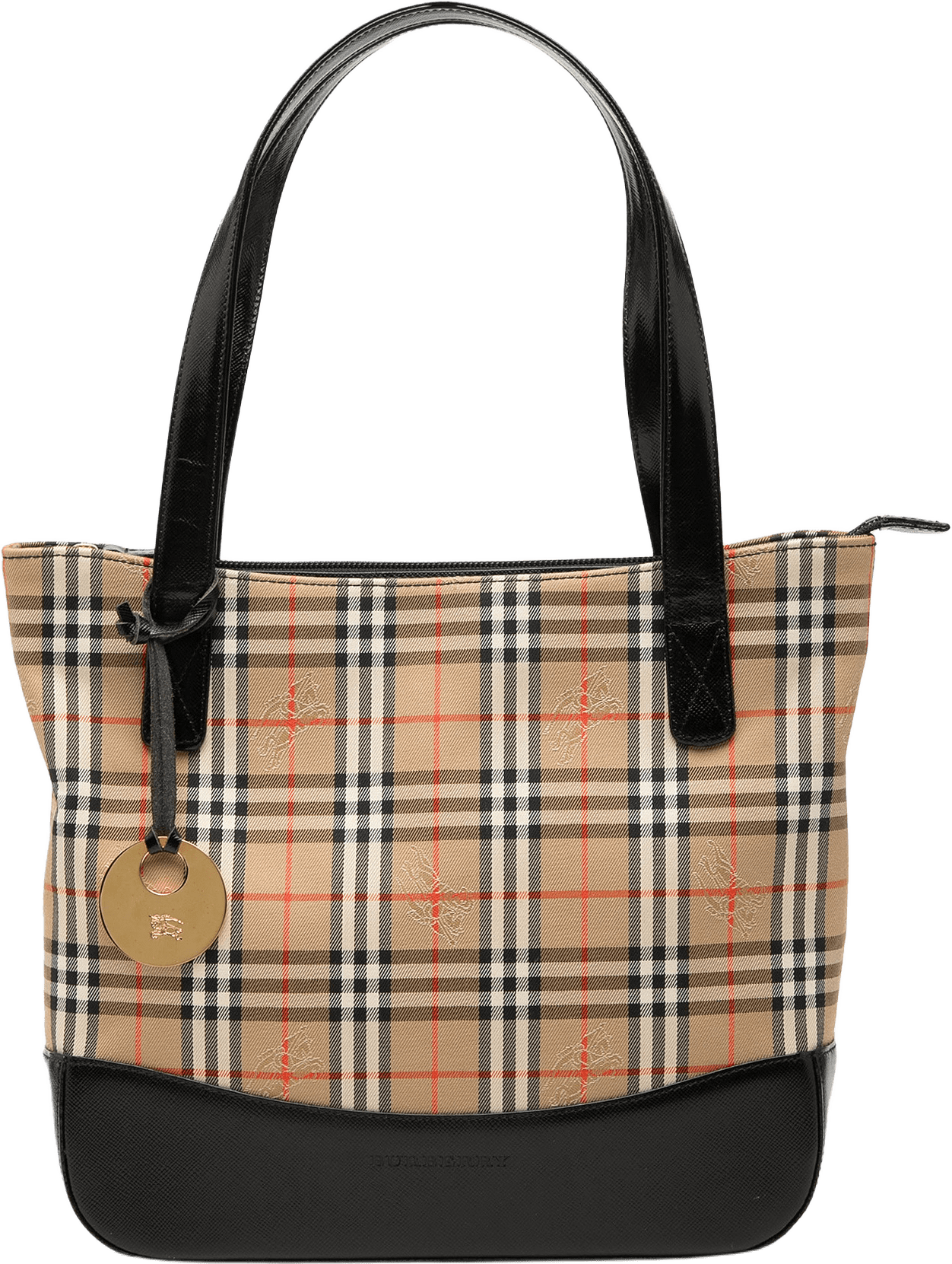 Burberry Haymarket Check Canvas Tote, från Luxclusif, i färgen beige.