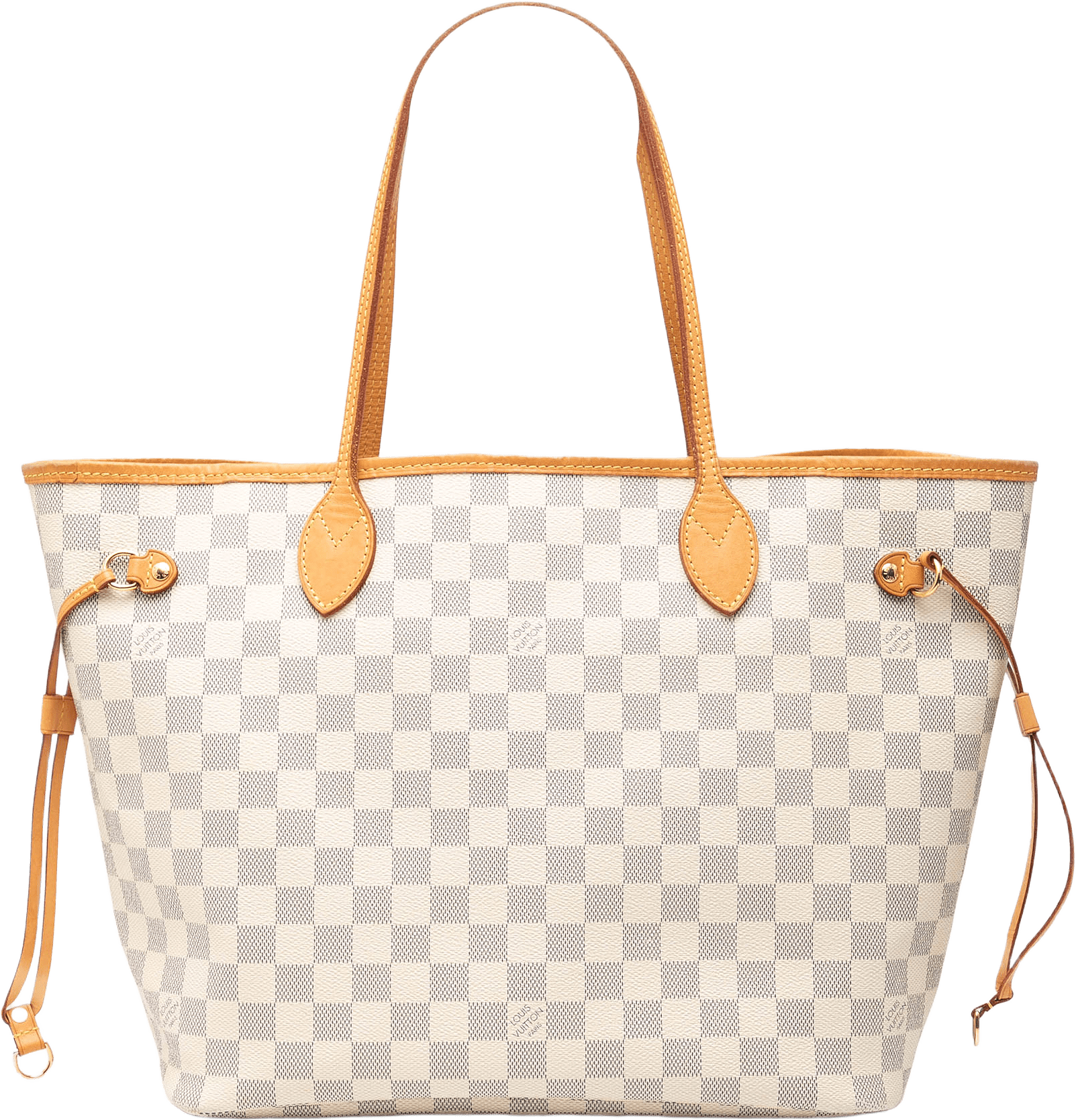 Louis Vuitton Damier Azur Neverfull Mm, från Luxclusif, i färgen white.