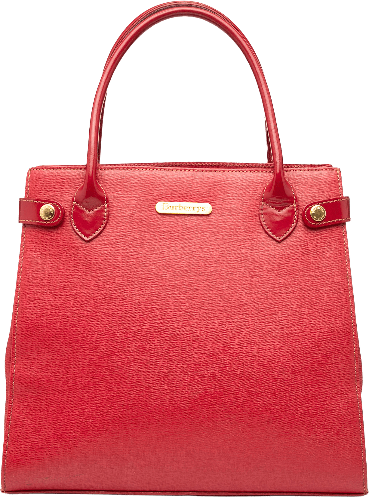 Burberry Leather Handbag, från Luxclusif, i färgen red.