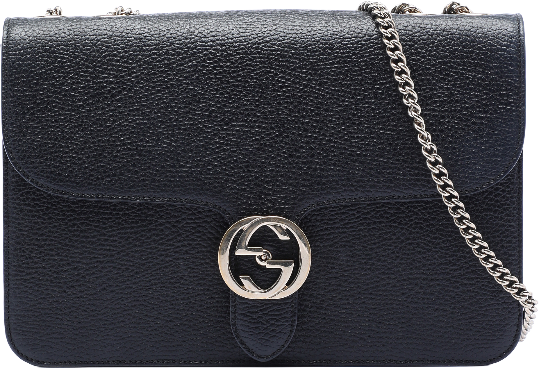 Gucci Medium Dollar Calfskin Interlocking G Crossbody, från Luxclusif, i färgen black.