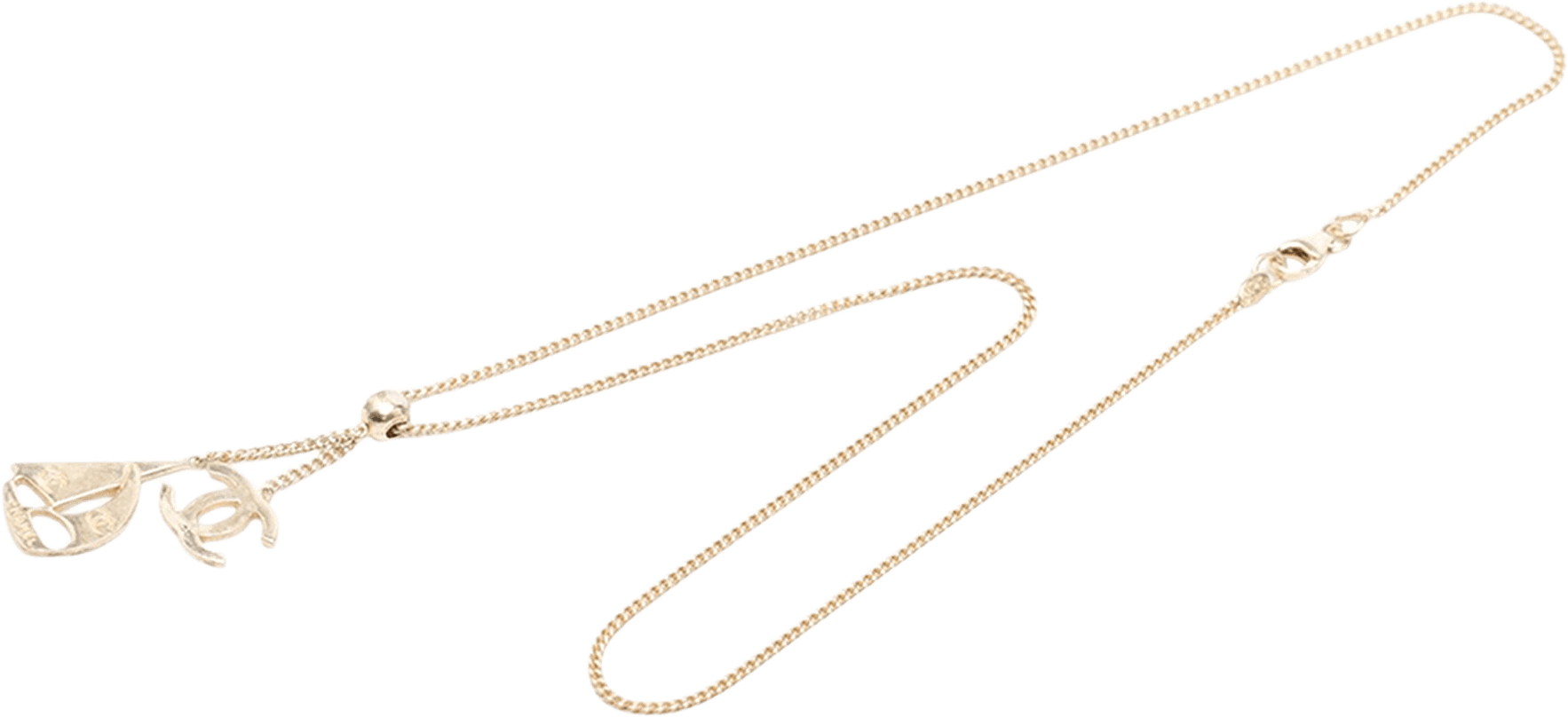 Chanel Cc Gold Plated Sailboat Pendant Necklace, från Luxclusif, i färgen gold.
