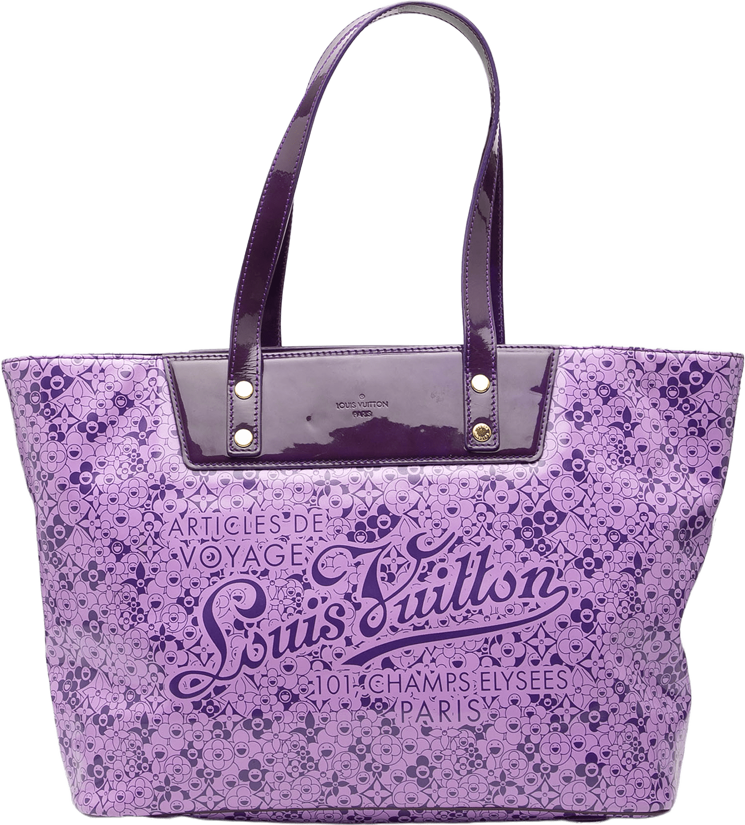 Louis Vuitton Takashi Murakami Coated Canvas Cosmic Blossom Tote Pm, från Luxclusif, i färgen purple.