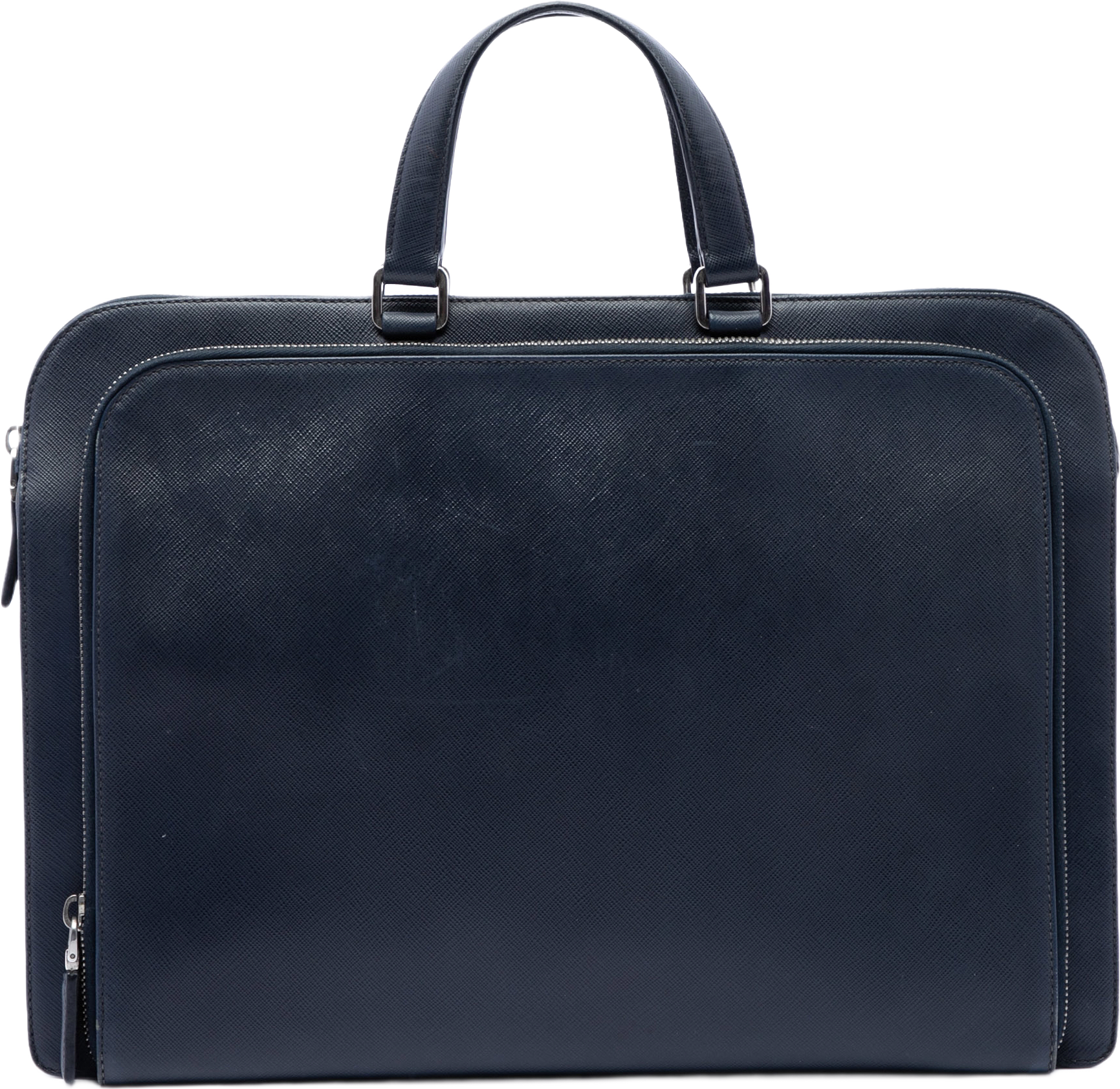 Prada Saffiano Travel Briefcase, från Luxclusif, i färgen blå.