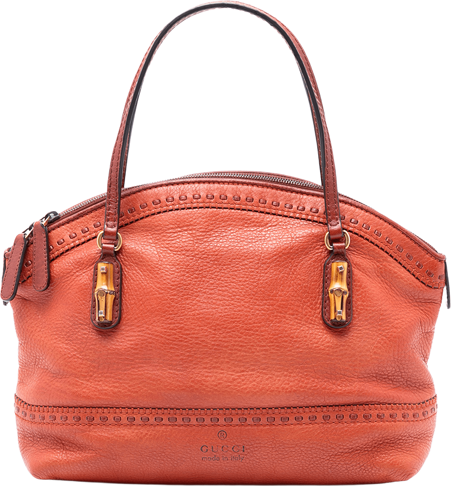 Gucci Leather Laidback Crafty Handbag, från Luxclusif, i färgen orange.