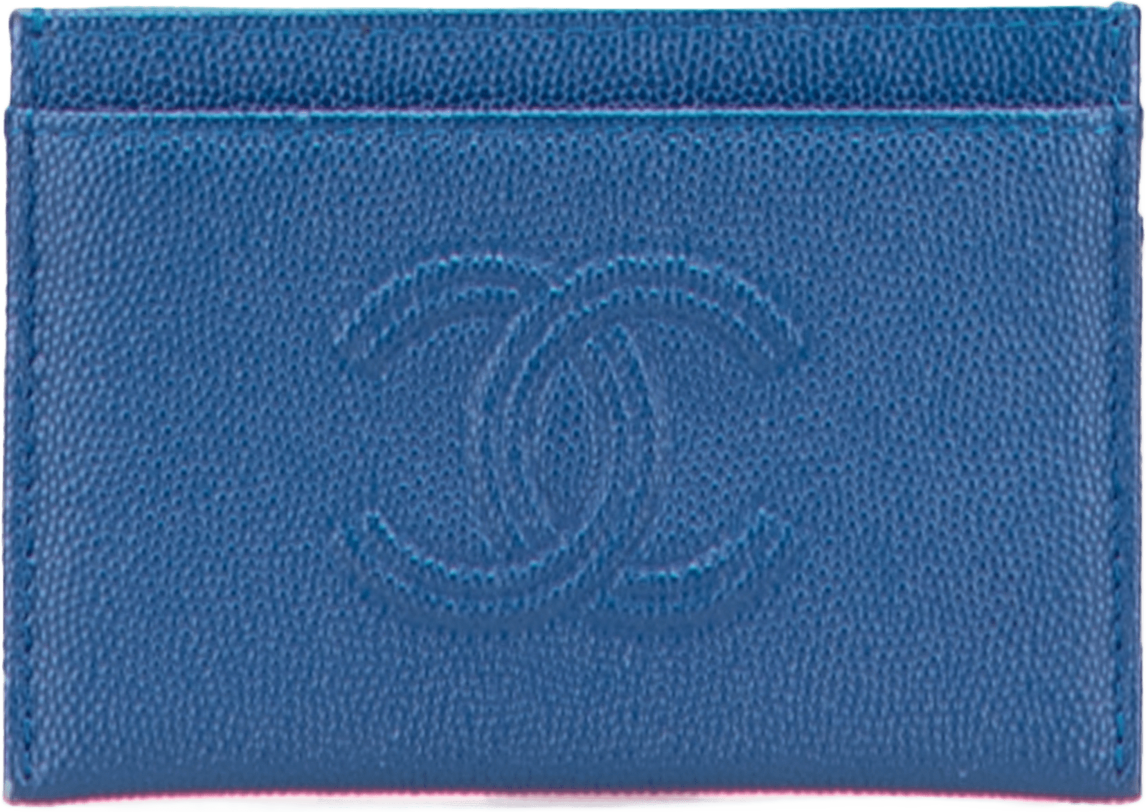 Chanel Cc Caviar Card Holder, från Luxclusif, i färgen blue.