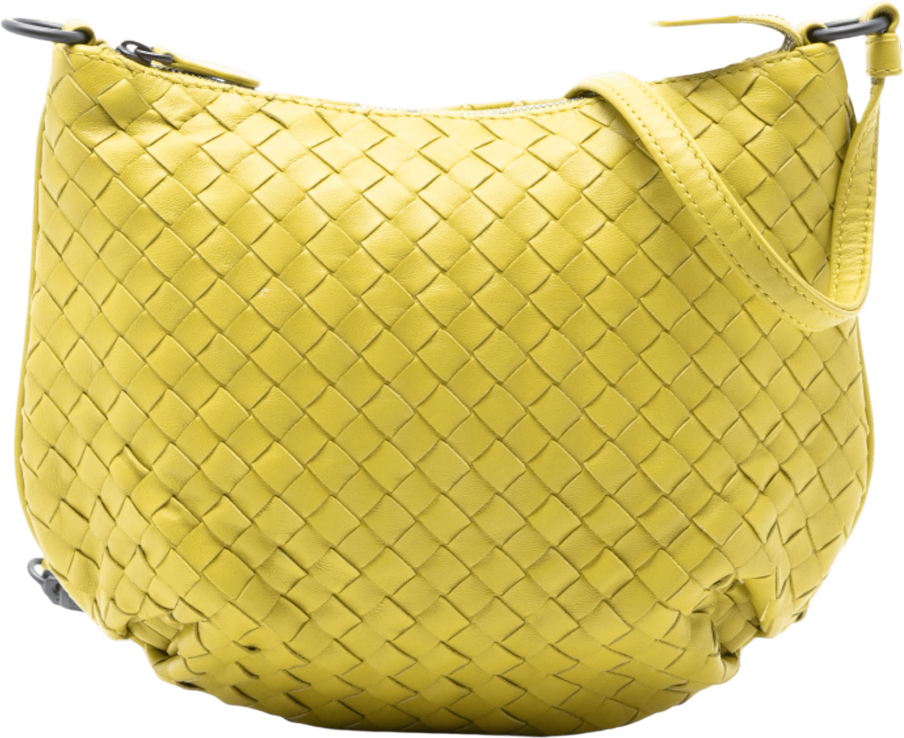 Bottega Veneta Nappa Intrecciato Crossbody, från Luxclusif, i färgen yellow.