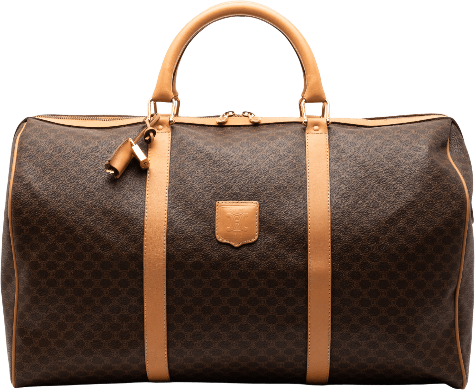 Celine Macadam Coated Canvas Travel Bag, från Luxclusif, i färgen brown.
