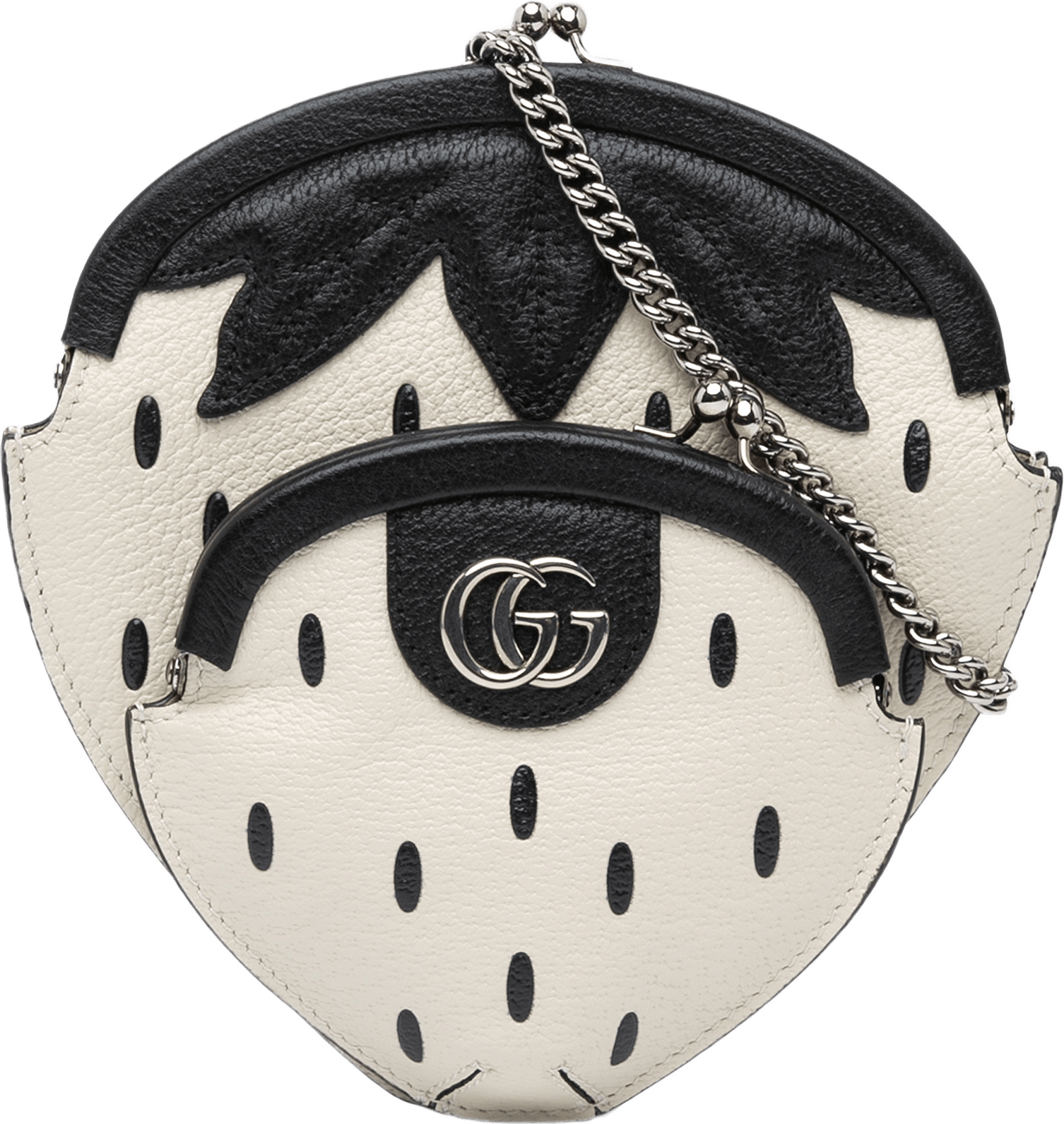 Gucci Leather Fruittini Strawberry Crossbody, från Luxclusif, i färgen white.