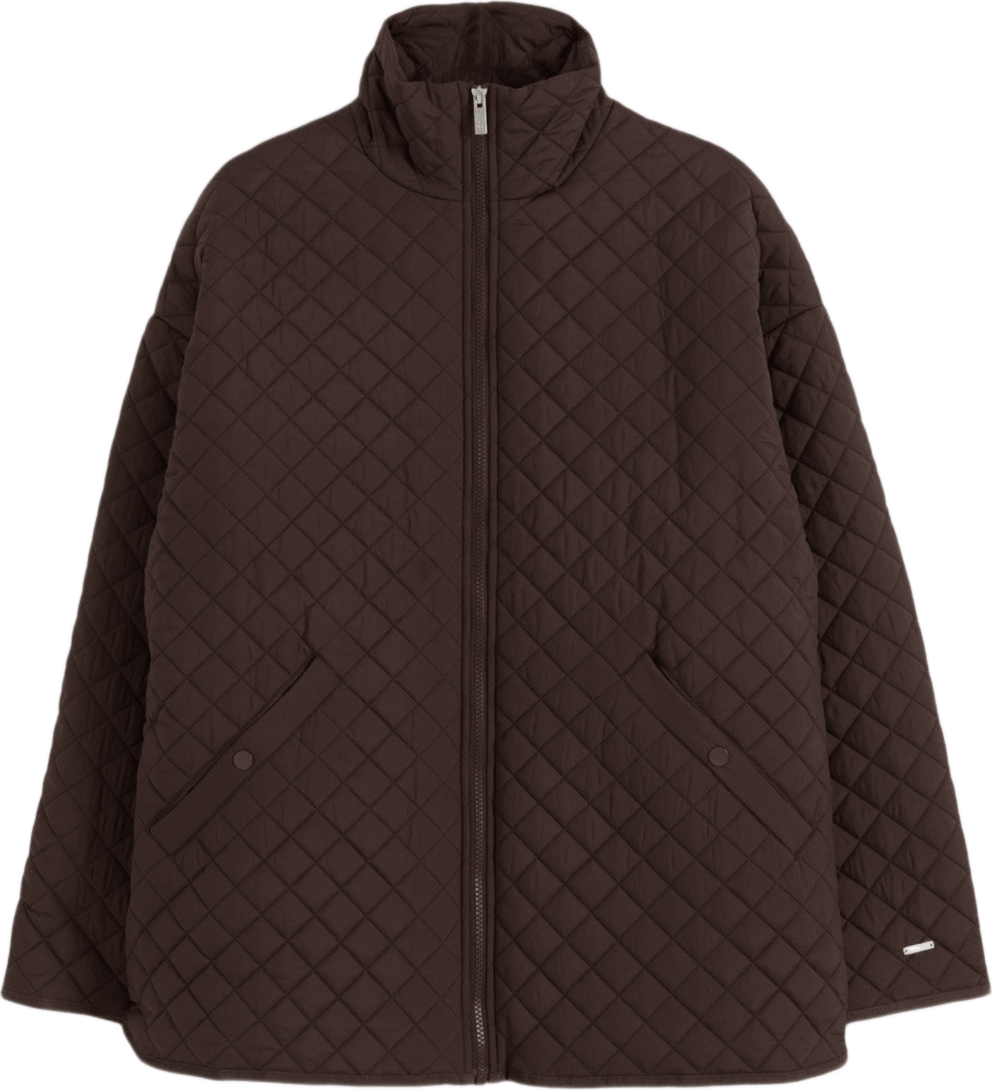 Oversized Quilted Jacket, från aim'n, i färgen chocolate.