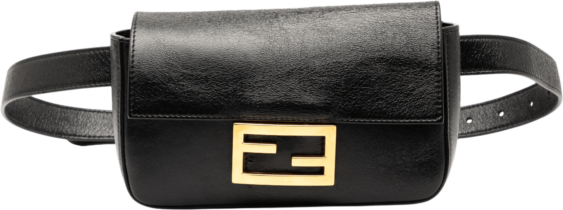 Fendi Leather Ff Logo Baguette Belt Bag, från Luxclusif, i färgen black.