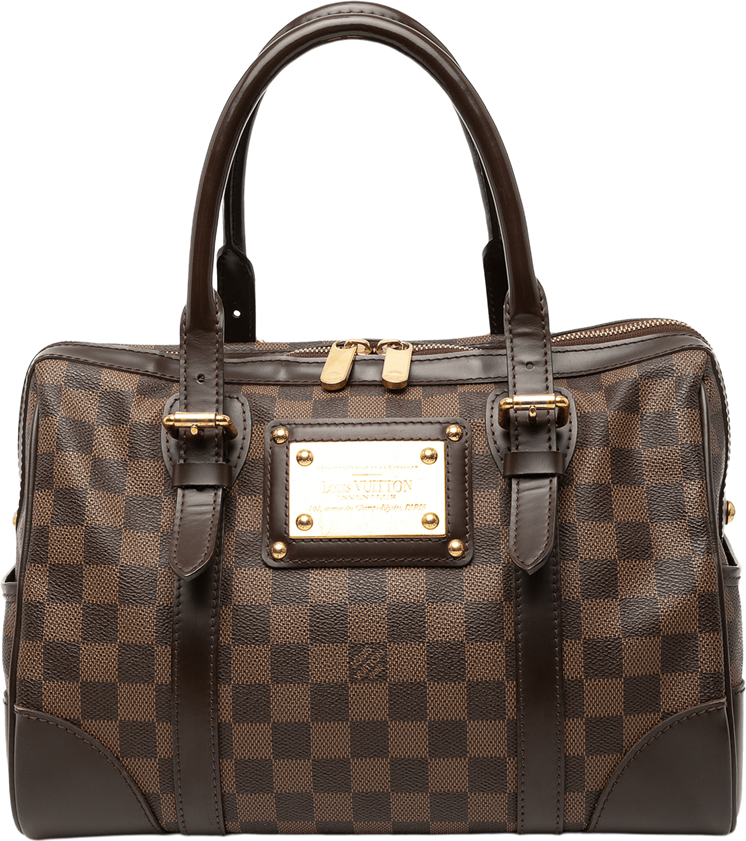 Louis Vuitton Damier Ebene Berkeley, från Luxclusif, i färgen brown.