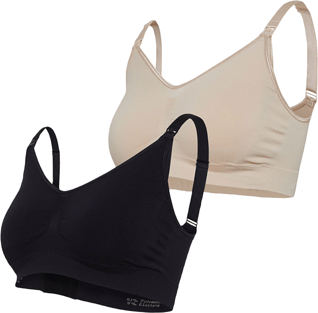 2-pack Gravid- Och Amningsbh Honey/svart