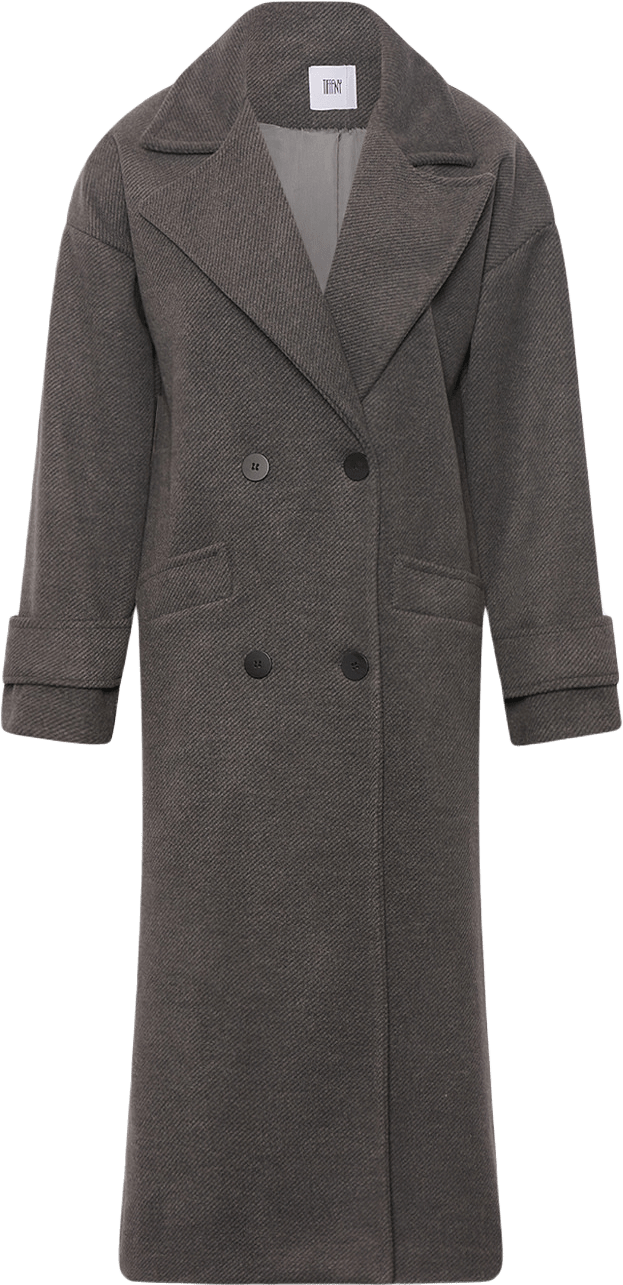 Bella, Long Coat - Light Creme, från Tiffany, i färgen dark grey.