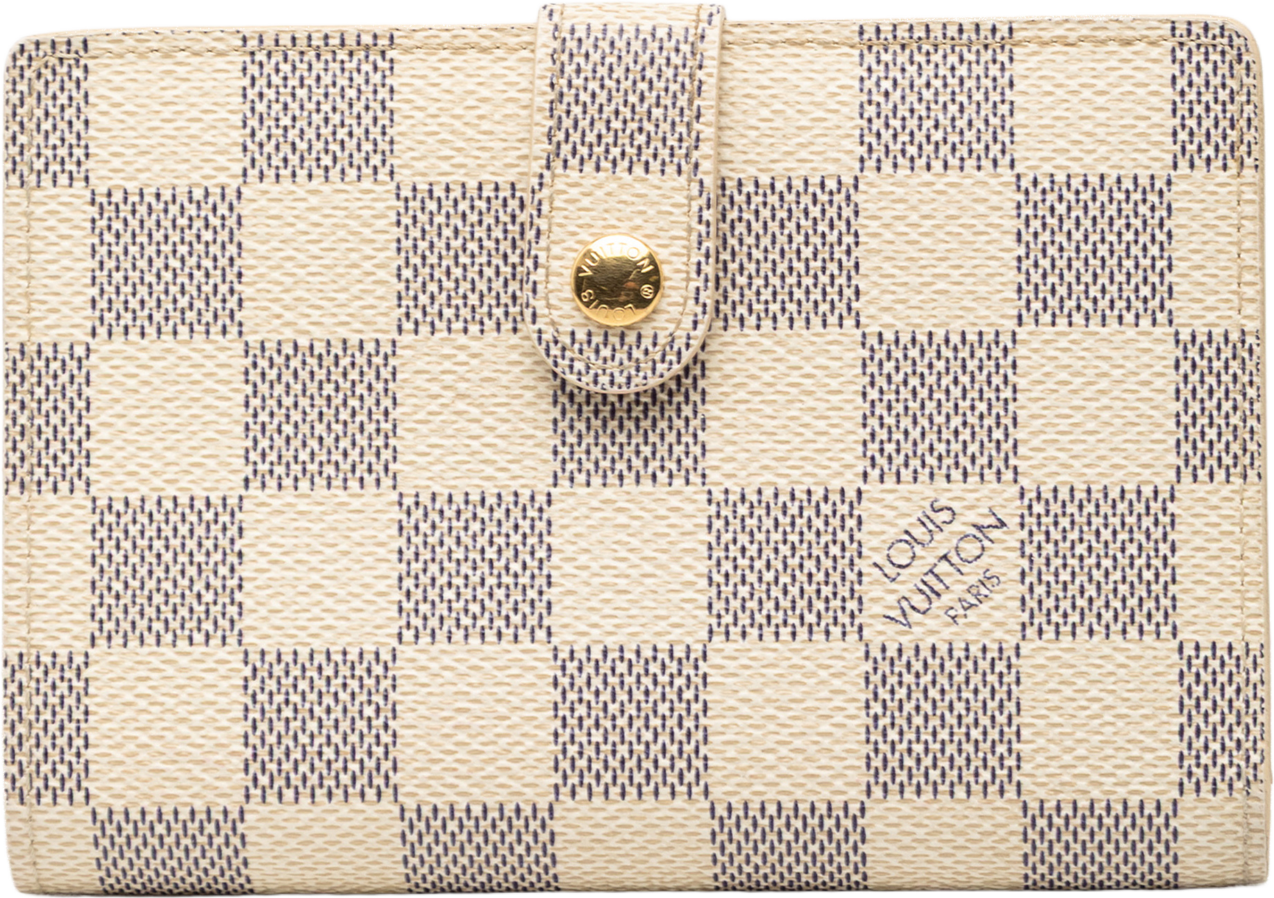 Louis Vuitton Damier Azur Portefeuille Viennois, från Luxclusif, i färgen white.