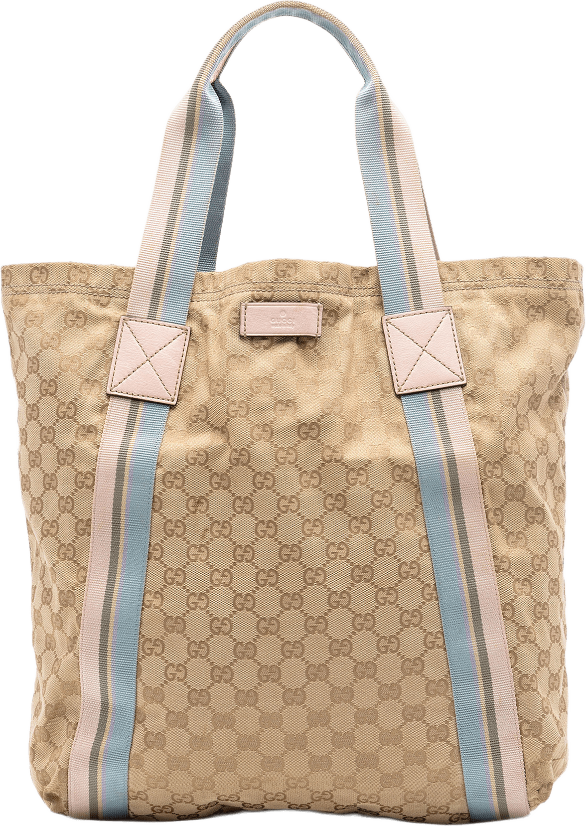 Gucci Gg Canvas Web Tote, från Luxclusif, i färgen beige.