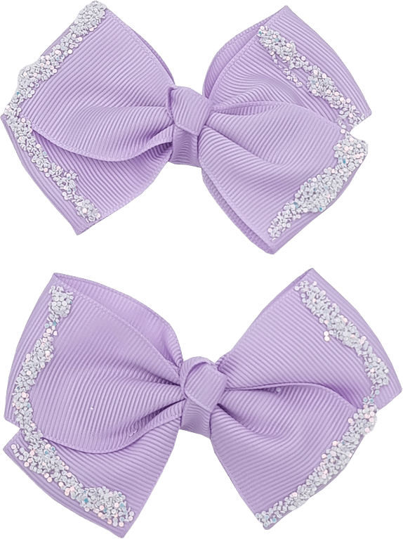 2 Pack Rosett Med Glitter, från Complement Kids, i färgen purple.