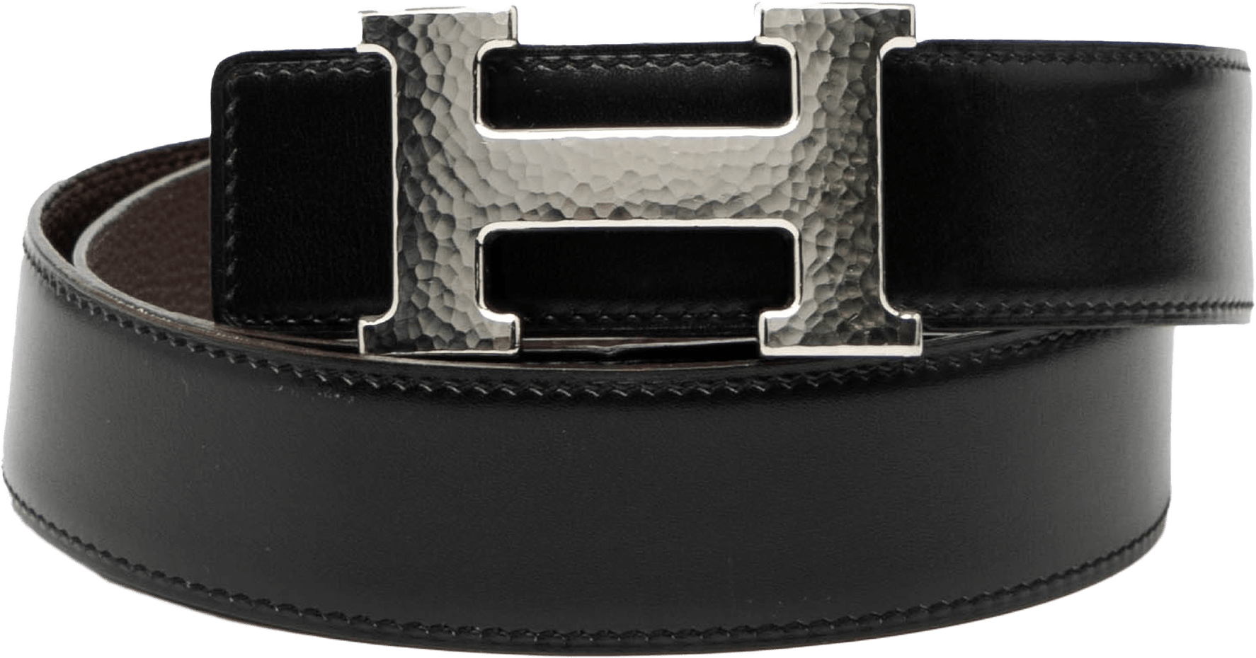 Hermès Swift And Togo Constance H Martelee Reversible Belt, från Luxclusif, i färgen black.