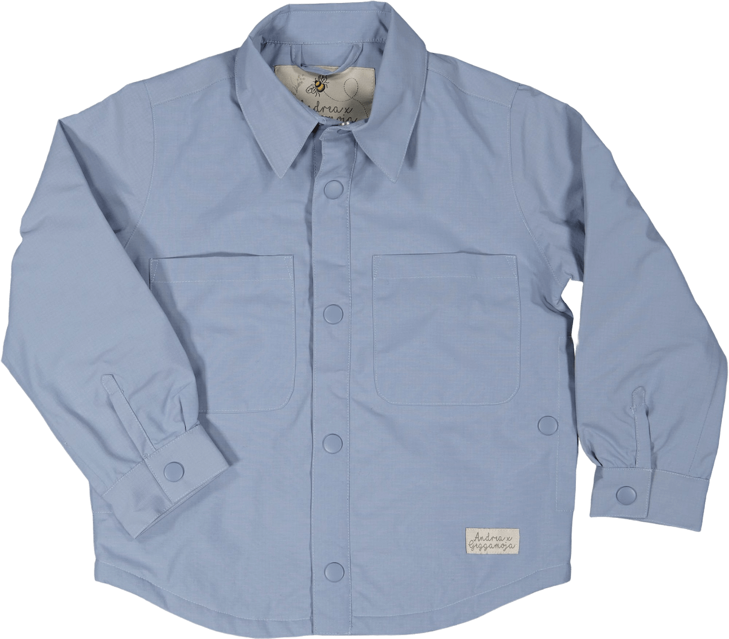 Vindjacka Skjortmodell, från Geggamoja, i färgen dusty blue.