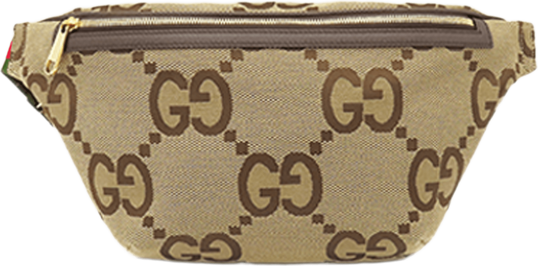 Gucci Jumbo Gg Canvas Web Belt Bag, från Luxclusif, i färgen beige.