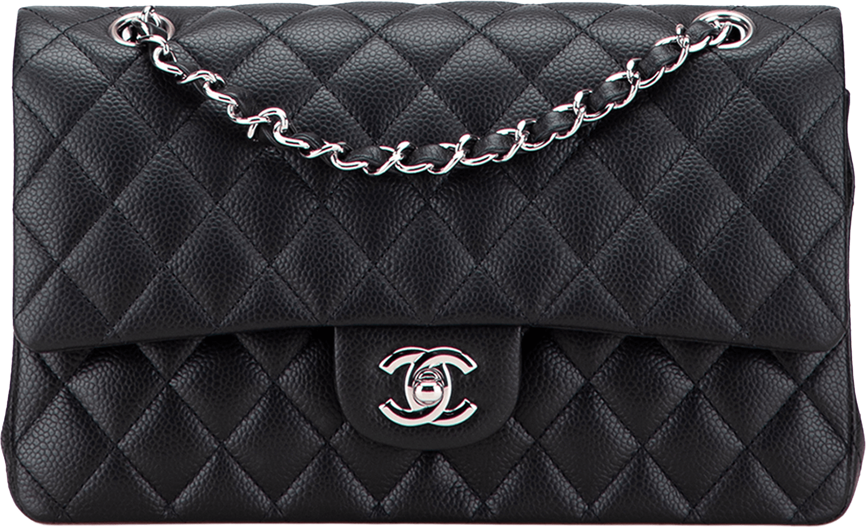 Chanel Medium Classic Caviar Double Flap, från Luxclusif, i färgen black.