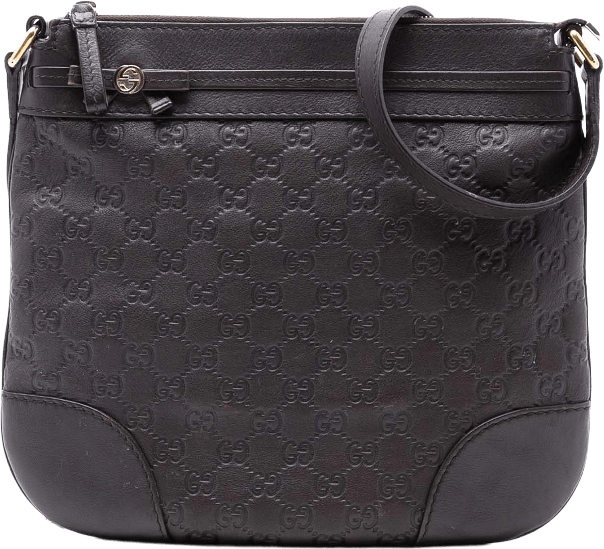 Gucci Guccissima Mayfair Crossbody, från Luxclusif, i färgen dark brown.