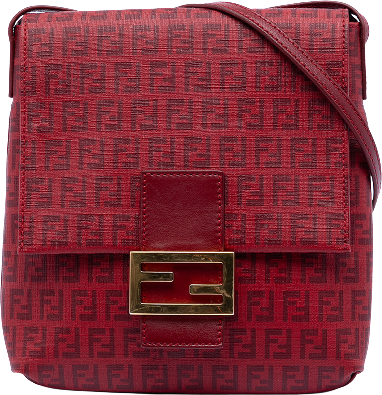 Fendi Zucchino Spalmati Crossbody, från Luxclusif, i färgen red.