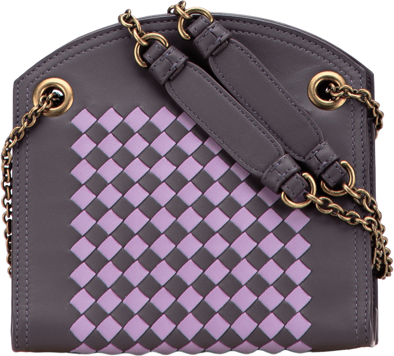 Bottega Veneta Nappa Intrecciato Chain Wallet, från Luxclusif, i färgen dark gray.