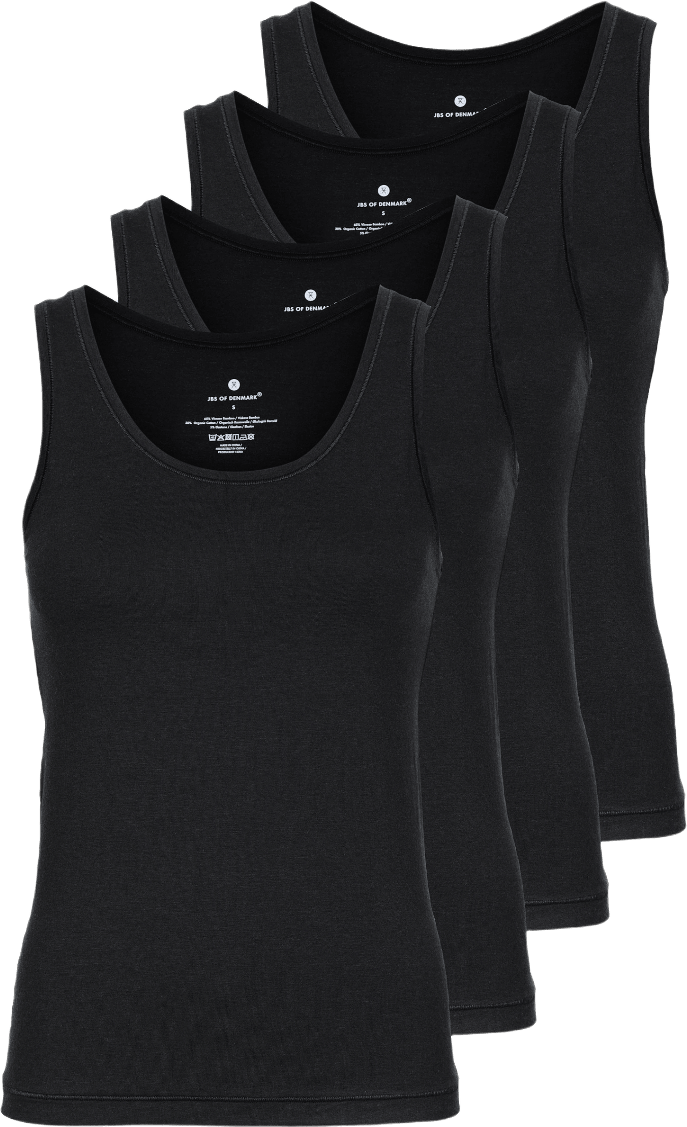 4-pack Bambu, Linne Breda Axelband, Svart, från JBS of Denmark, i färgen black.