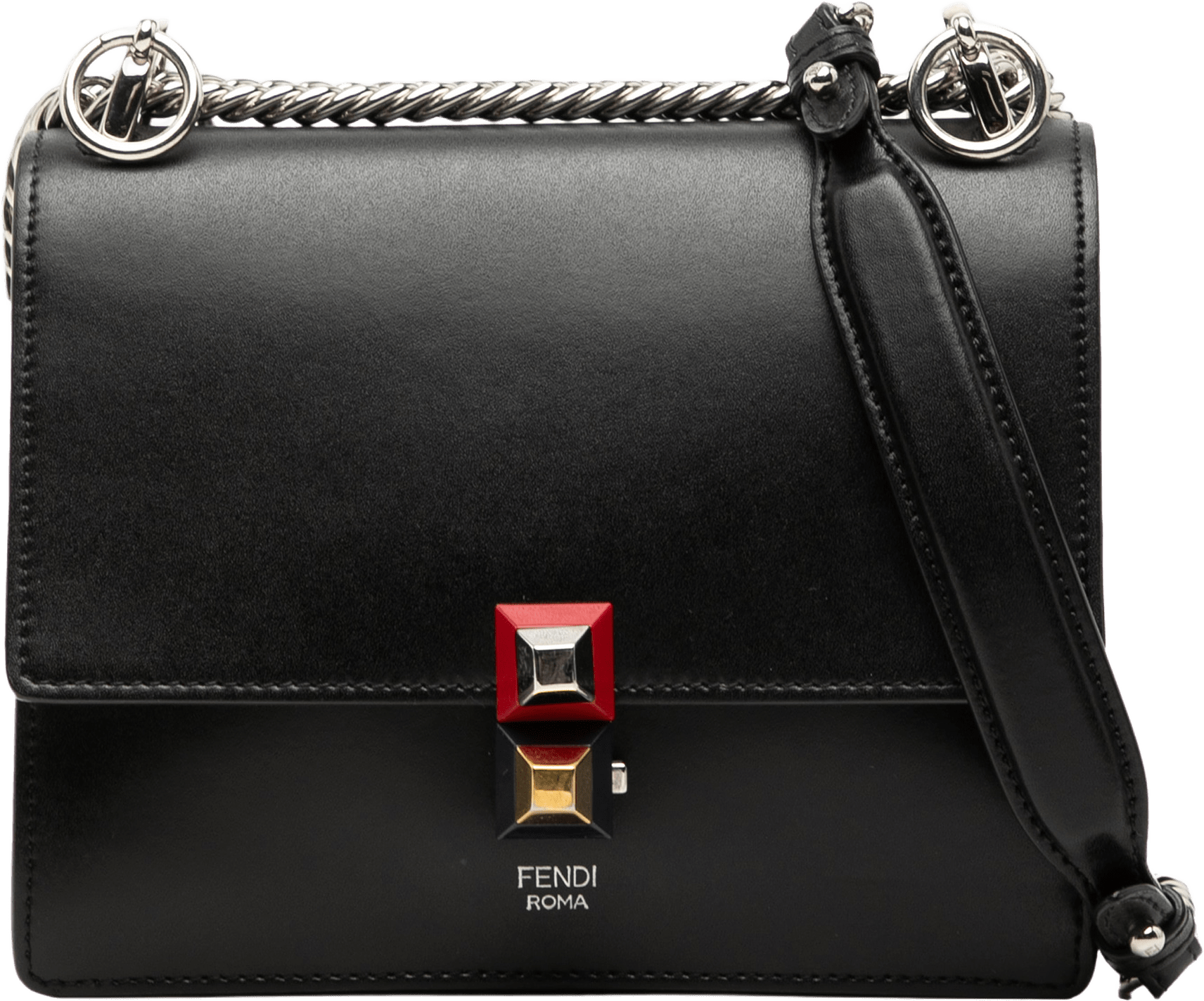 Fendi Small Leather Kan I Crossbody, från Luxclusif, i färgen black.