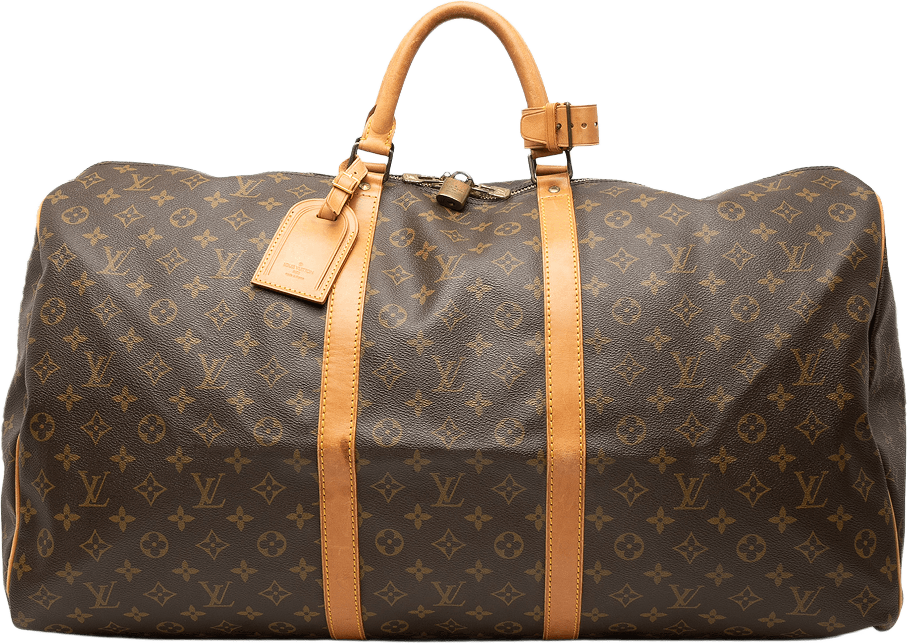 Louis Vuitton Monogram Keepall 60, från Luxclusif, i färgen brun.