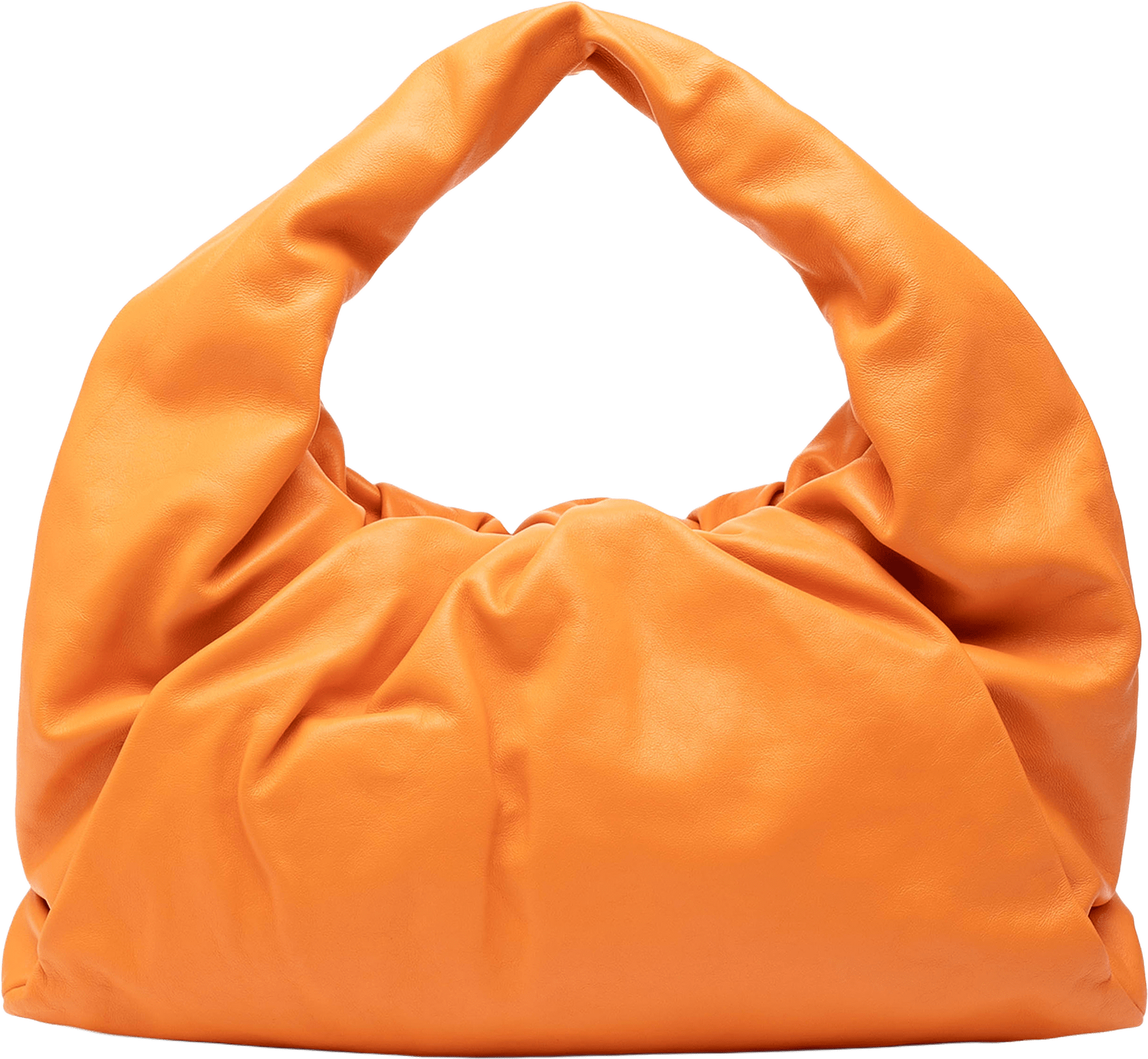 Bottega Veneta Lambskin The Shoulder Pouch, från Luxclusif, i färgen orange.