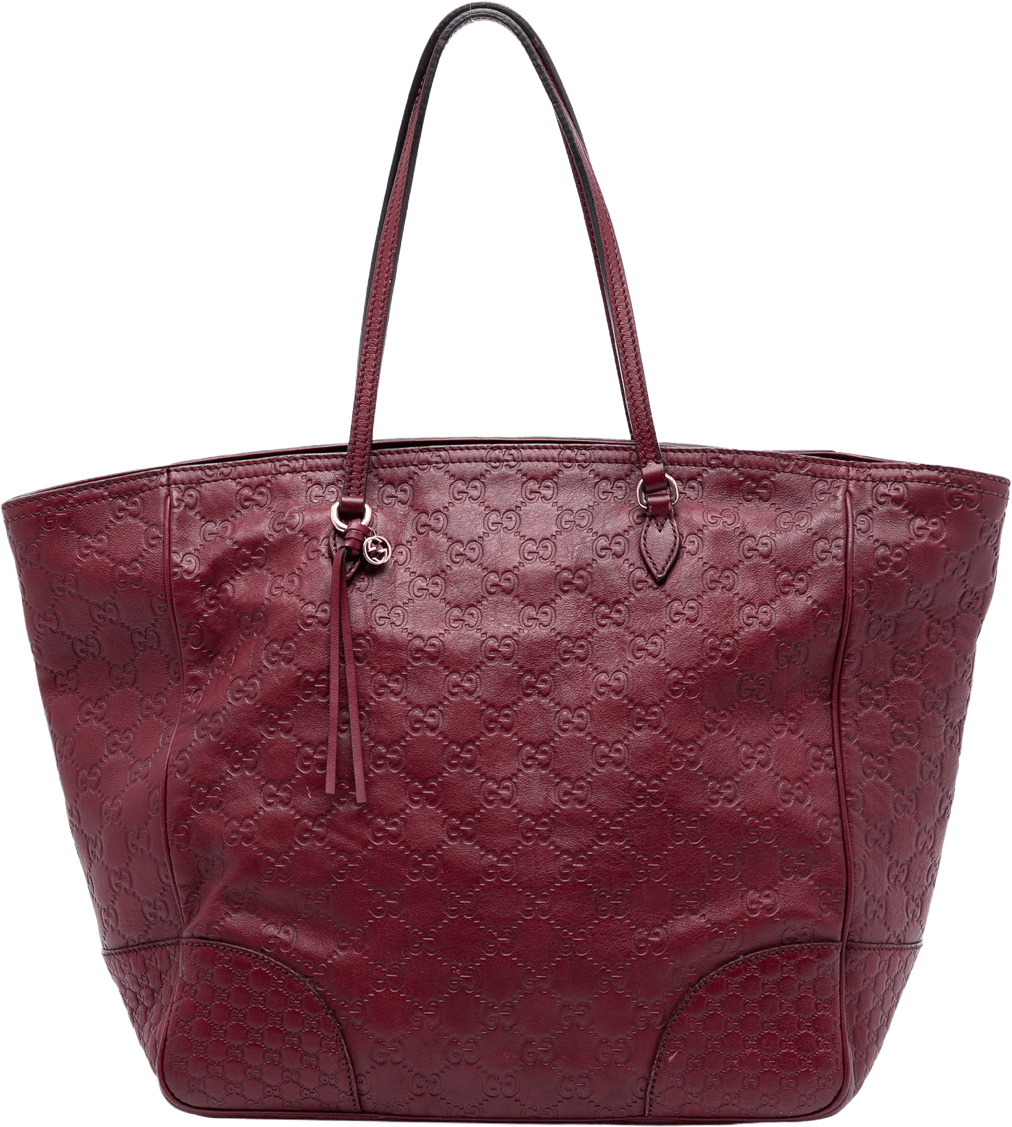 Gucci Guccissima Bree Tote, från Luxclusif, i färgen dark red.