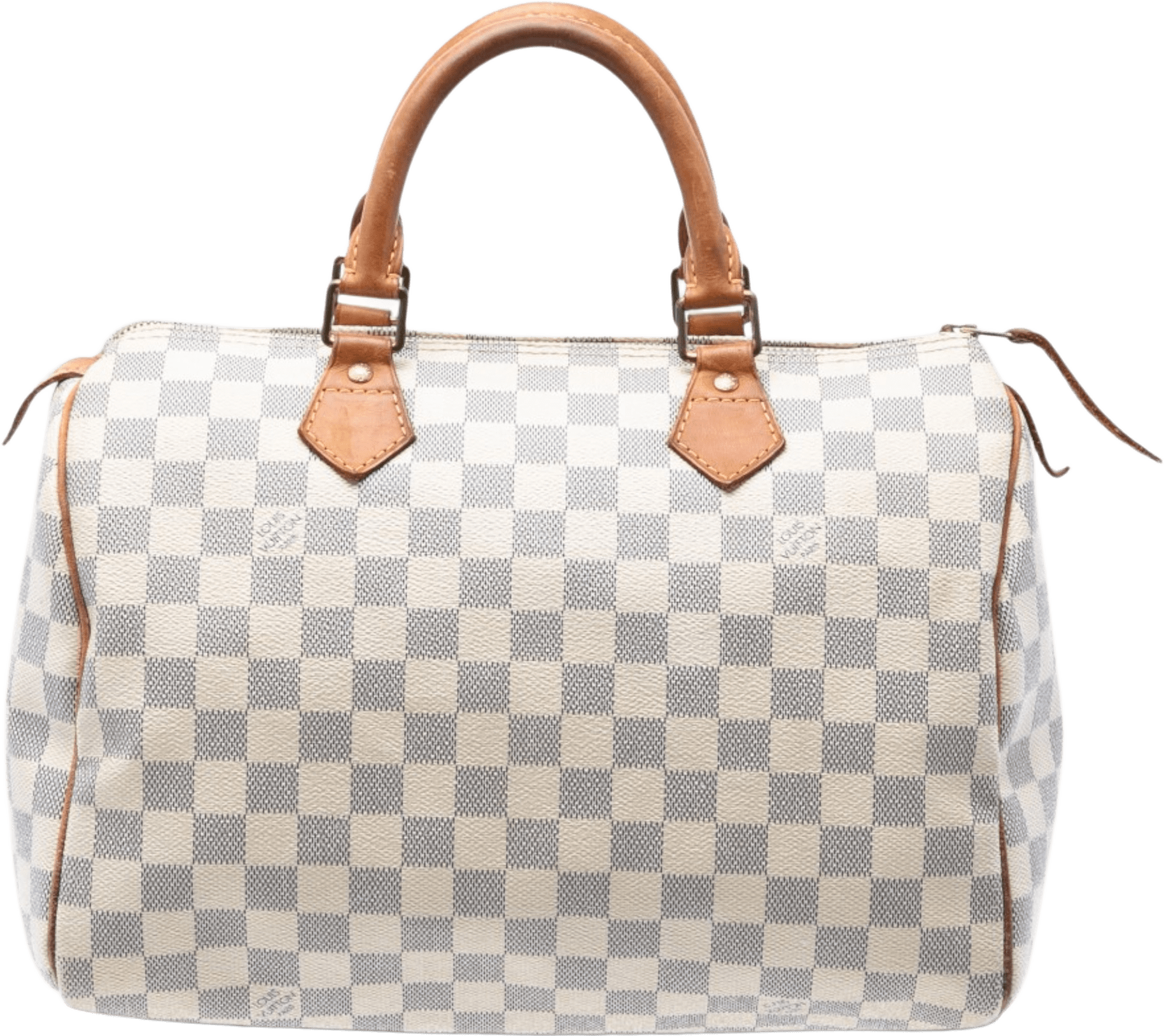 Louis Vuitton Damier Azur Speedy 30, från Luxclusif, i färgen white.