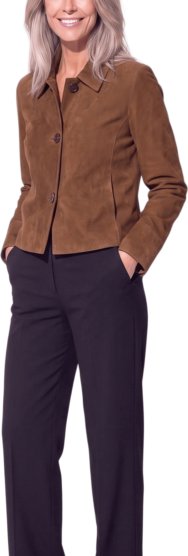 Thea Jacket, från Saki, i färgen walnut.