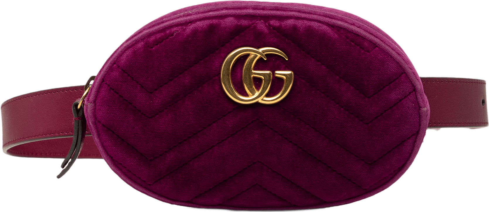Gucci Gg Marmont Matelasse Velvet Belt Bag, från Luxclusif, i färgen purpur.