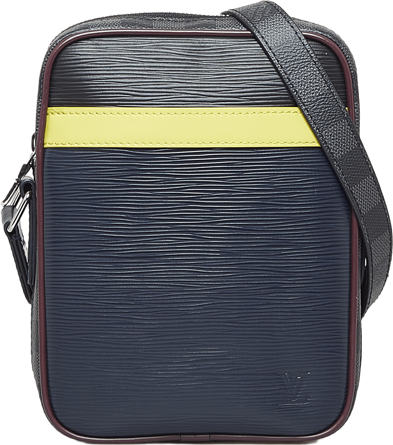 Louis Vuitton Epi Damier Graphite Danube Slim, från Luxclusif, i färgen black.