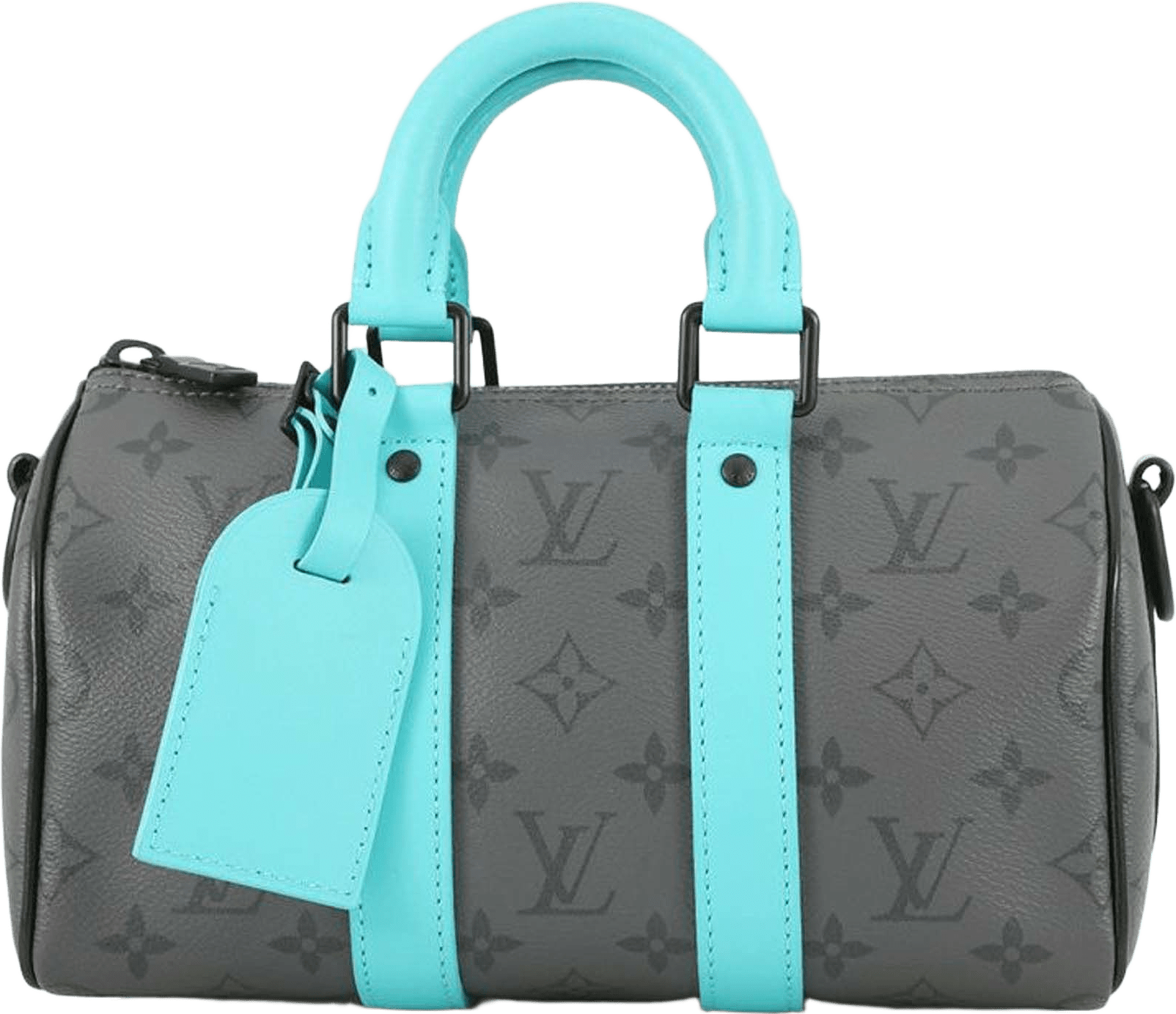 Louis Vuitton Monogram Eclipse Reverse Keepall 25, från Luxclusif, i färgen gray.