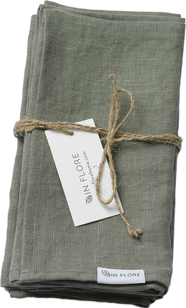 Stella Linneservett, från In Flore, i färgen olivgrön.