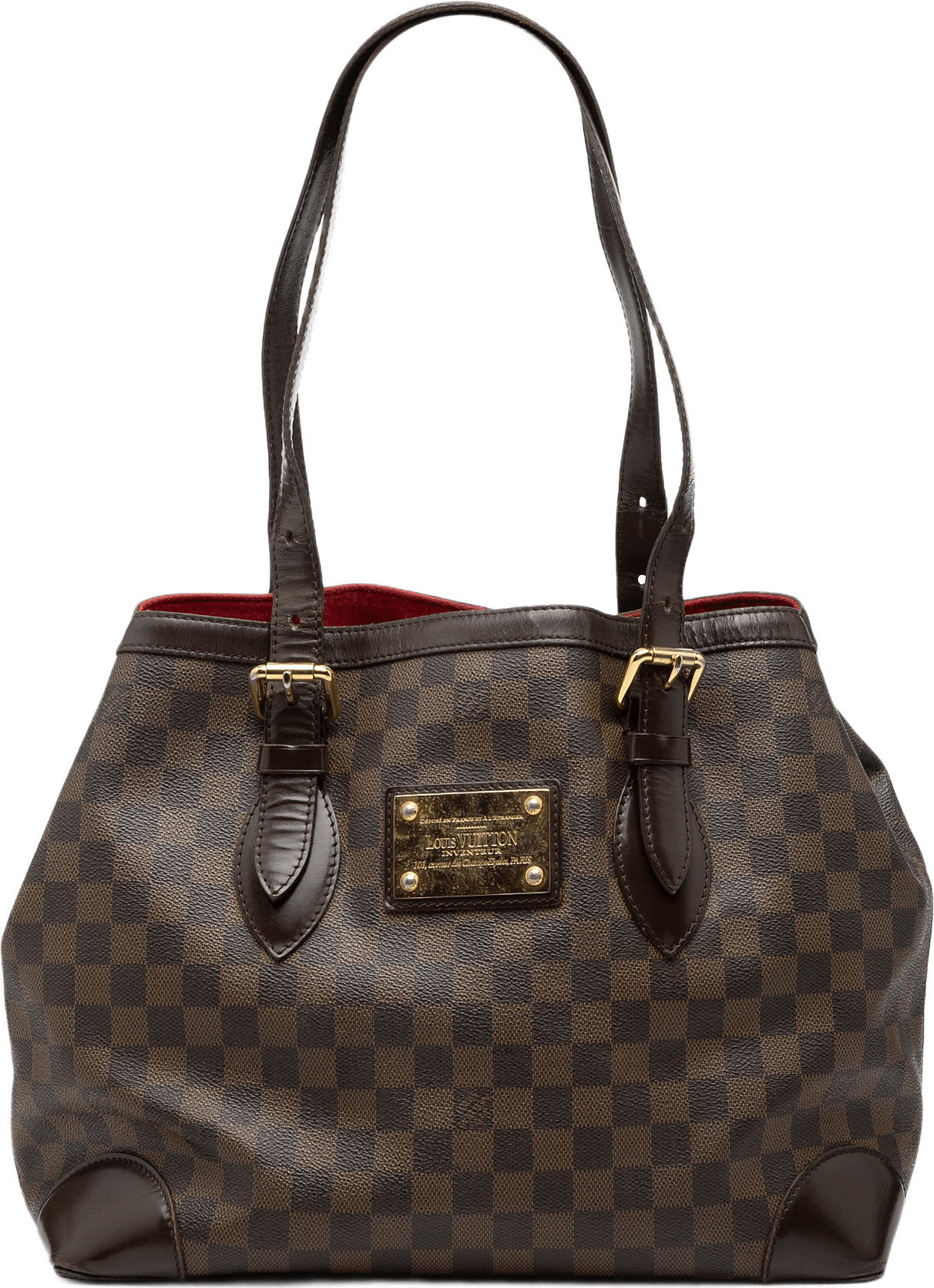 Louis Vuitton Damier Ebene Hampstead Mm, från Luxclusif, i färgen brown.