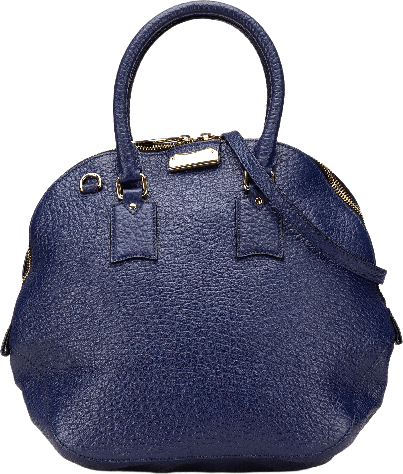 Burberry Large Grained Calfskin Heritage Orchard Bowling Bag, från Luxclusif, i färgen dark blue.