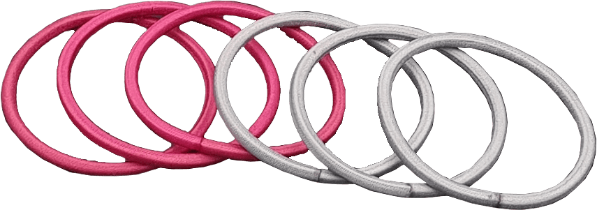 6 Pack Hårsnoddar, från Complement Kids, i färgen fuchsia.