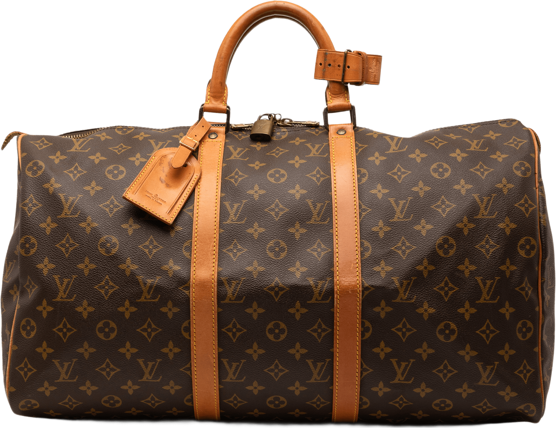 Louis Vuitton Monogram Keepall 50, från Luxclusif, i färgen brown.