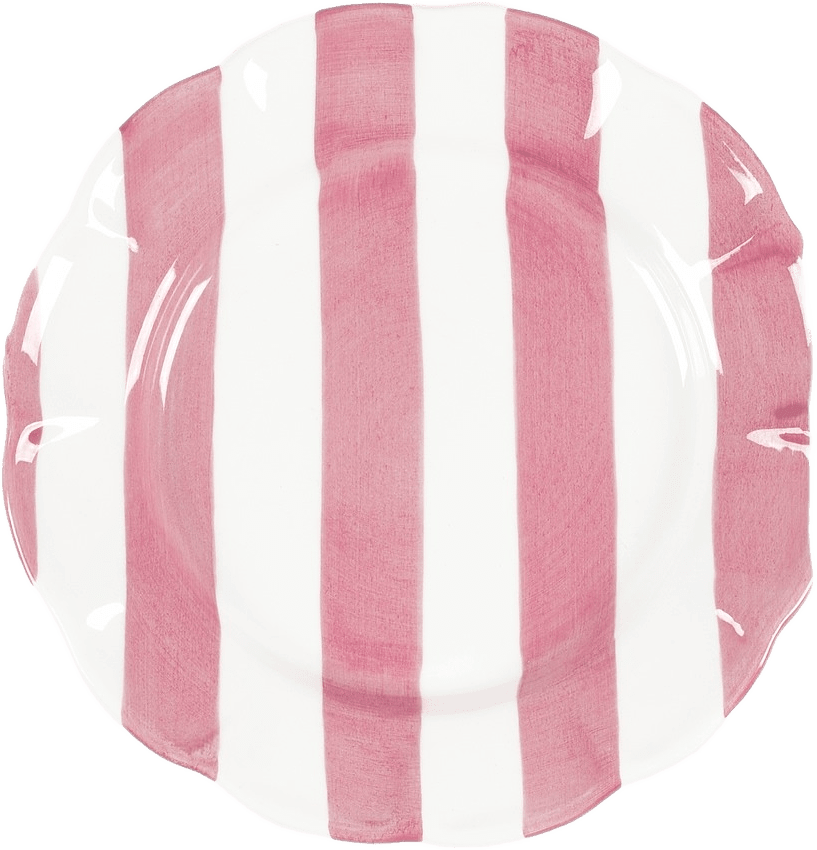 Stripe Assiett - 21 Cm, från Pick A Poppy, i färgen dark pink.