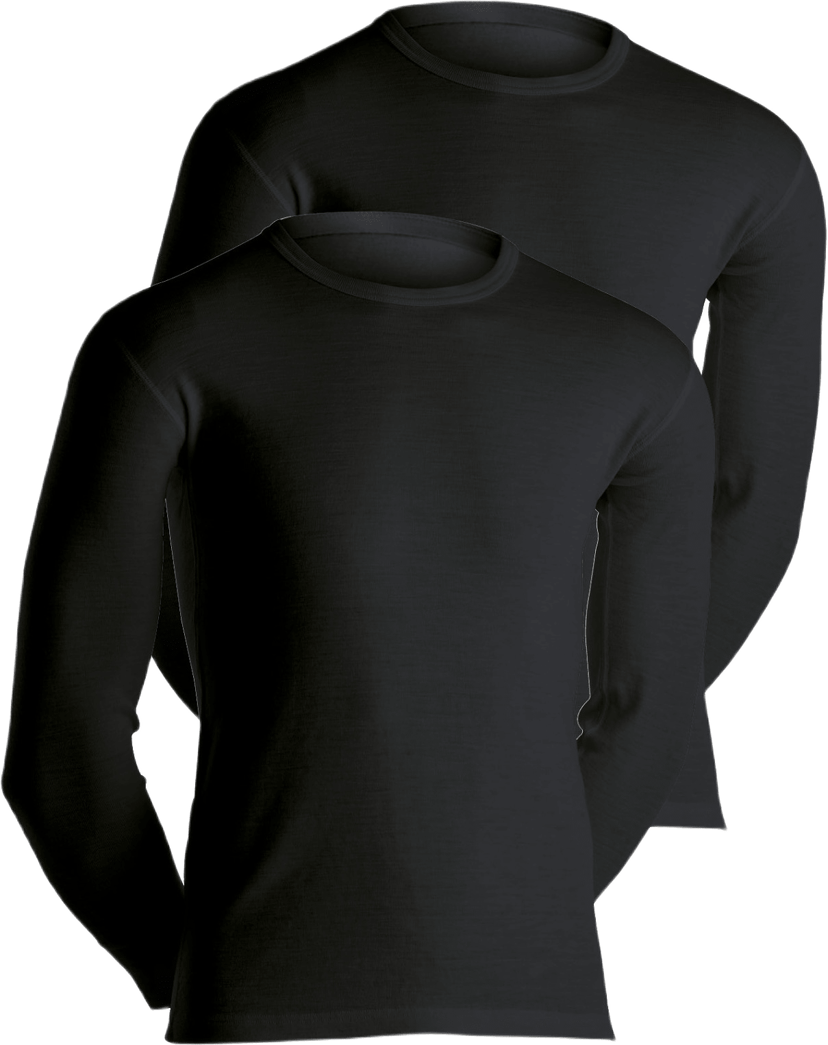 2-pack Långärmade T-shirts | Merinoull | Vit