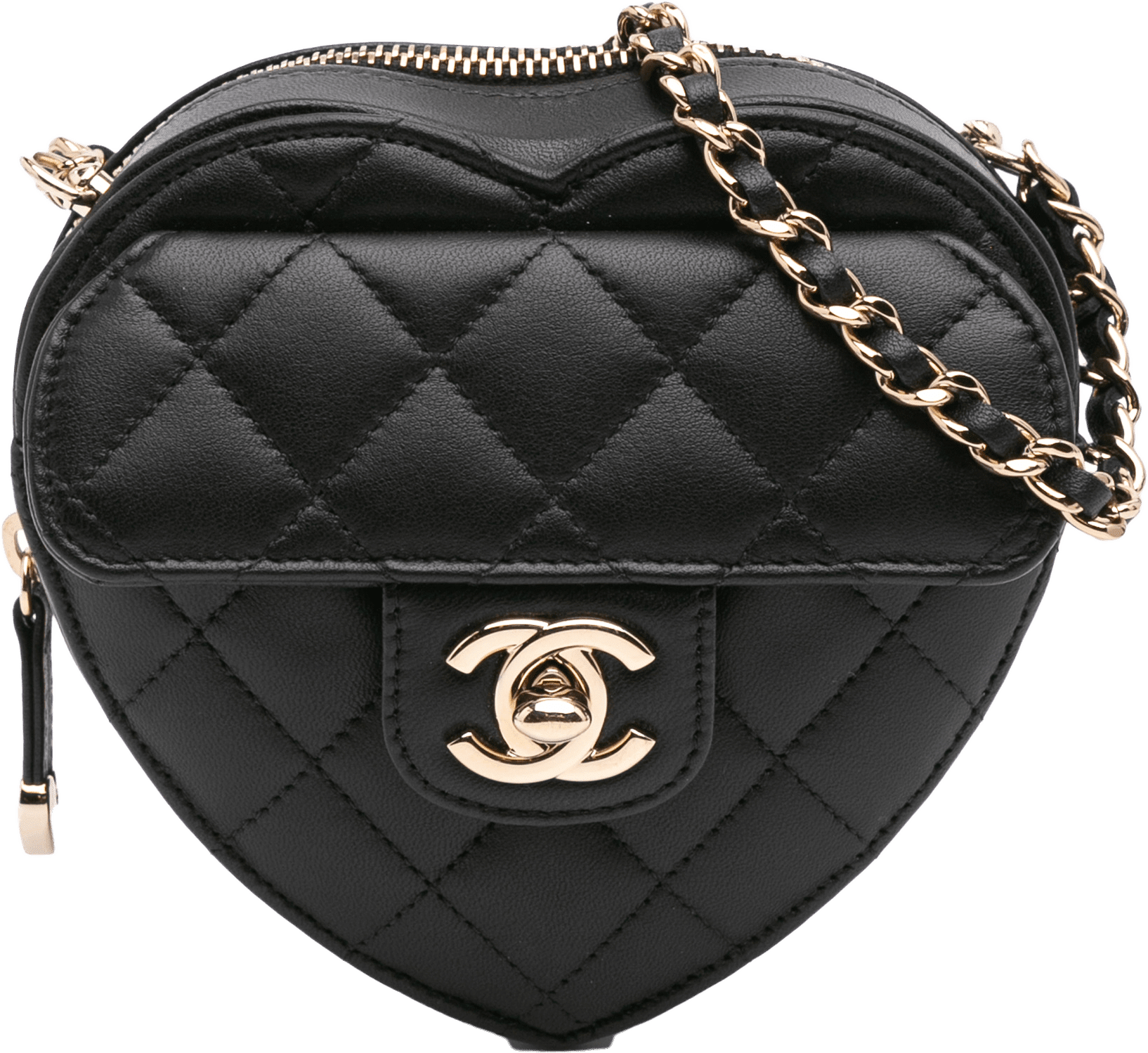Chanel Mini Lambskin Cc In Love Heart Crossbody