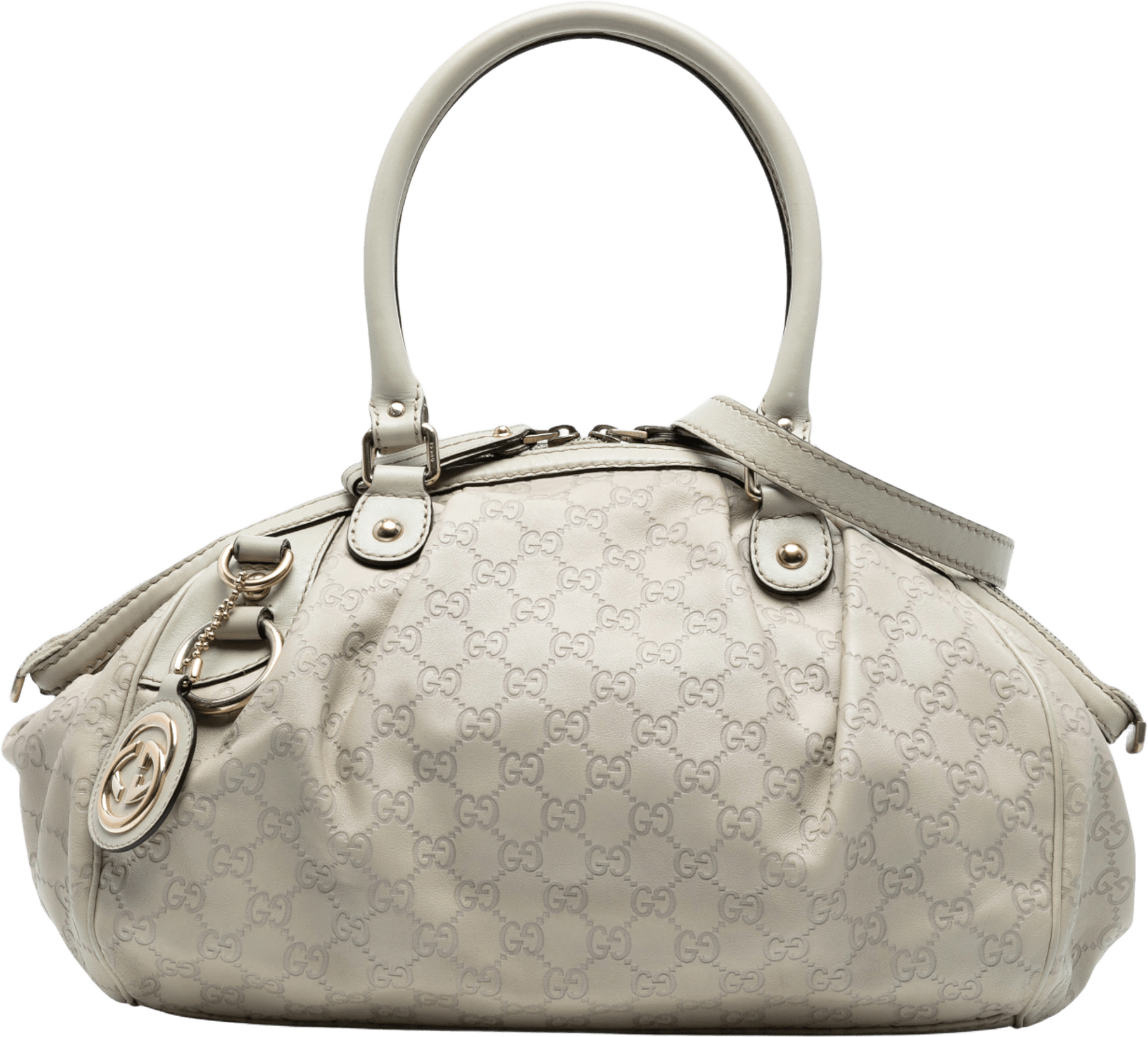 Gucci Guccissima Sukey Satchel, från Luxclusif, i färgen beige.