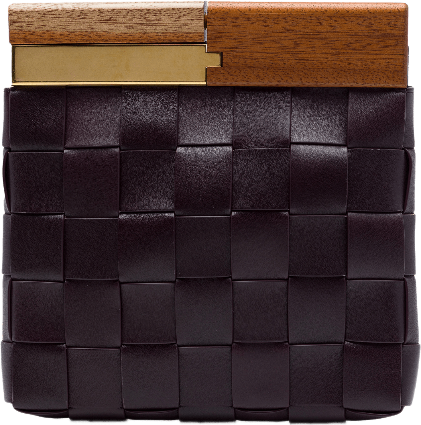 Bottega Veneta Lambskin Maxi Intrecciato The Snap Clutch, från Luxclusif, i färgen röd.